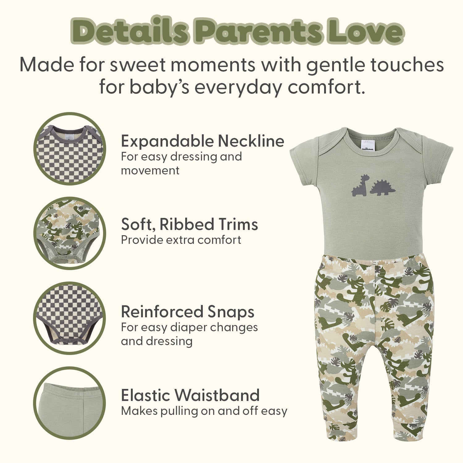 Offroad Dino 15-Piece Baby Girl Clothes Set