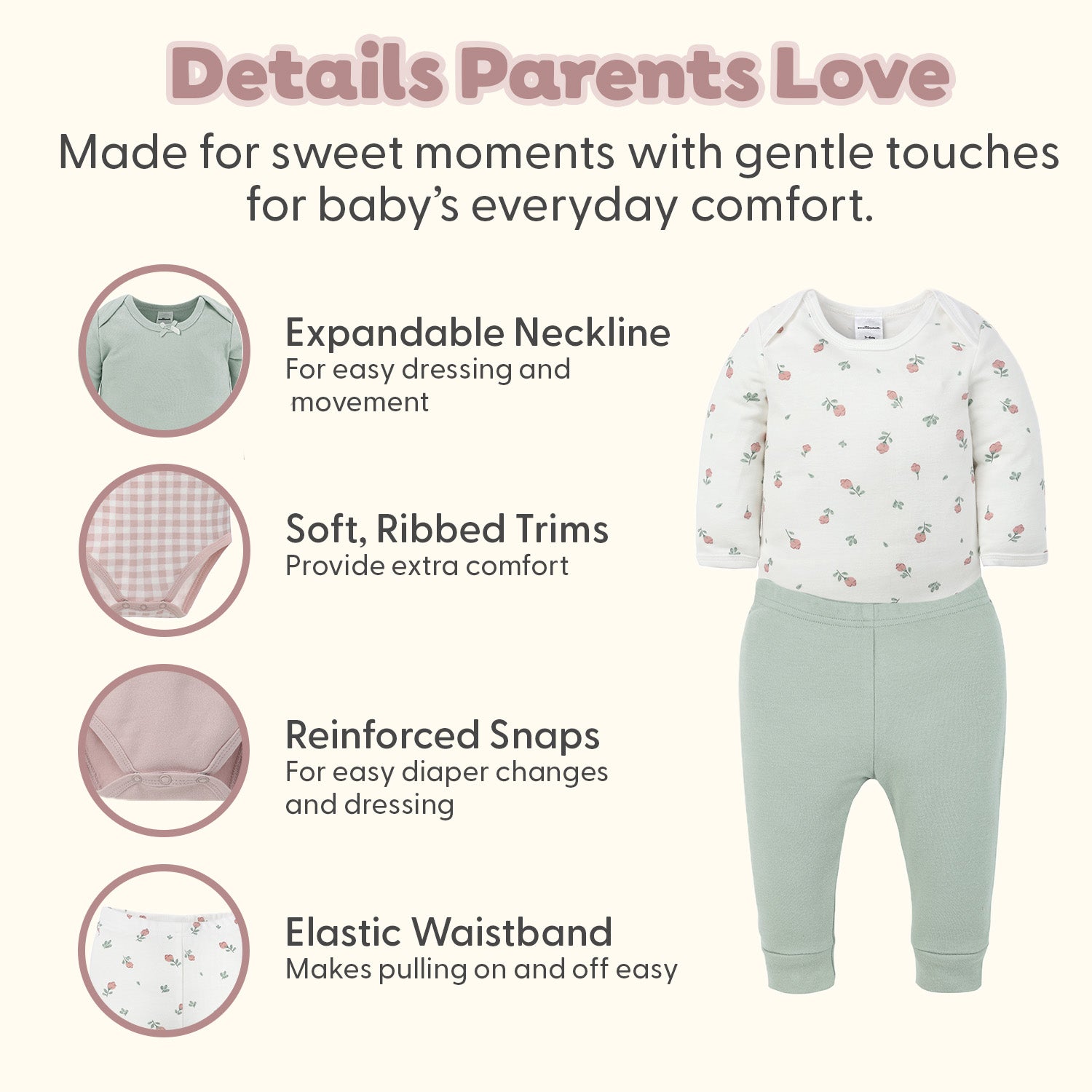 Baby Layette Clothing Gift Set for Girls, Cottage Floral, 28 Piece