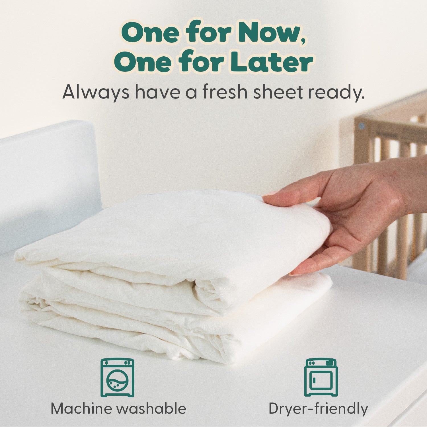 White Organic Cotton Crib Sheets for Baby Boys and Girls, 2-Pack