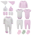 Baby Layette Gift Set for Baby Girls, Animal Floral, 15-Piece