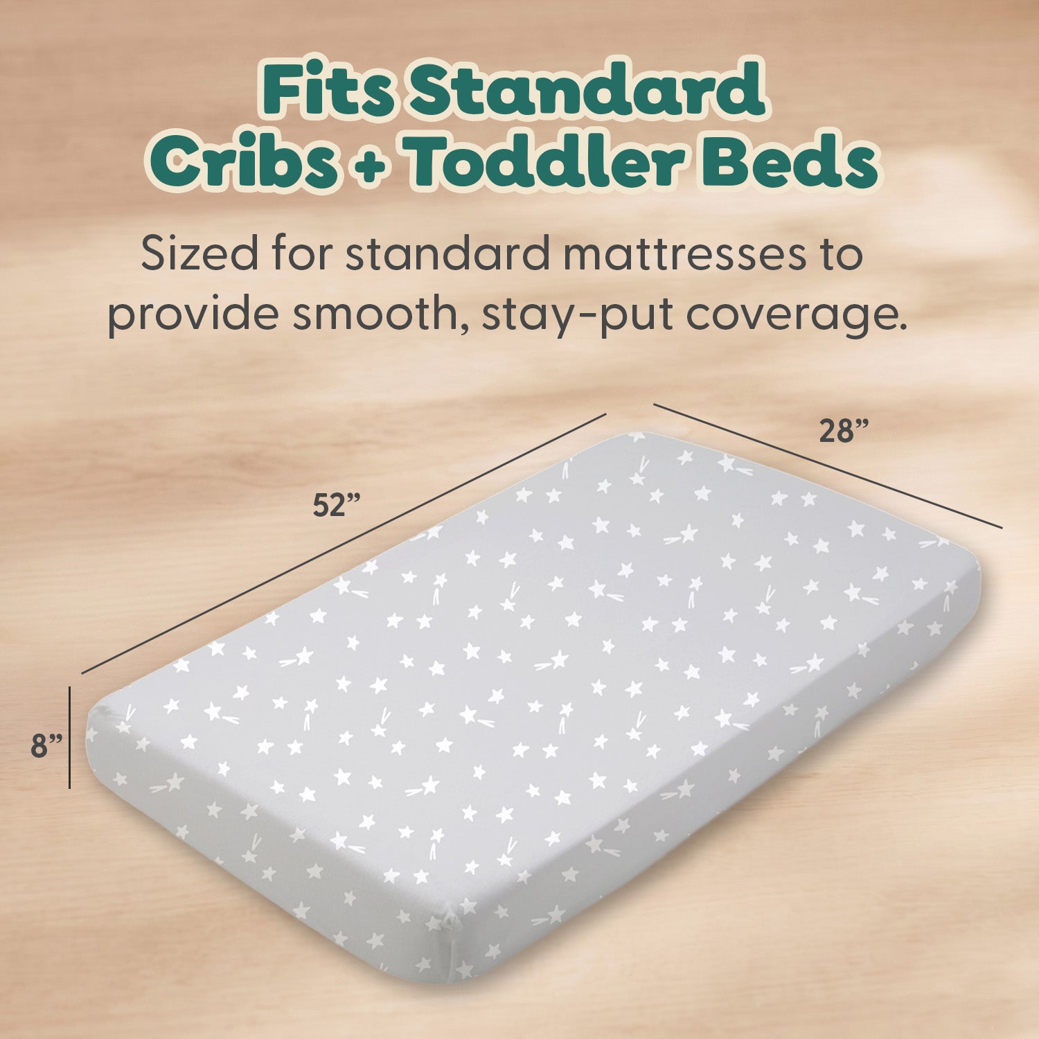 Grey Star, Windowpane Organic Cotton Crib Sheets for Baby Boys and Girls, 2-Pack