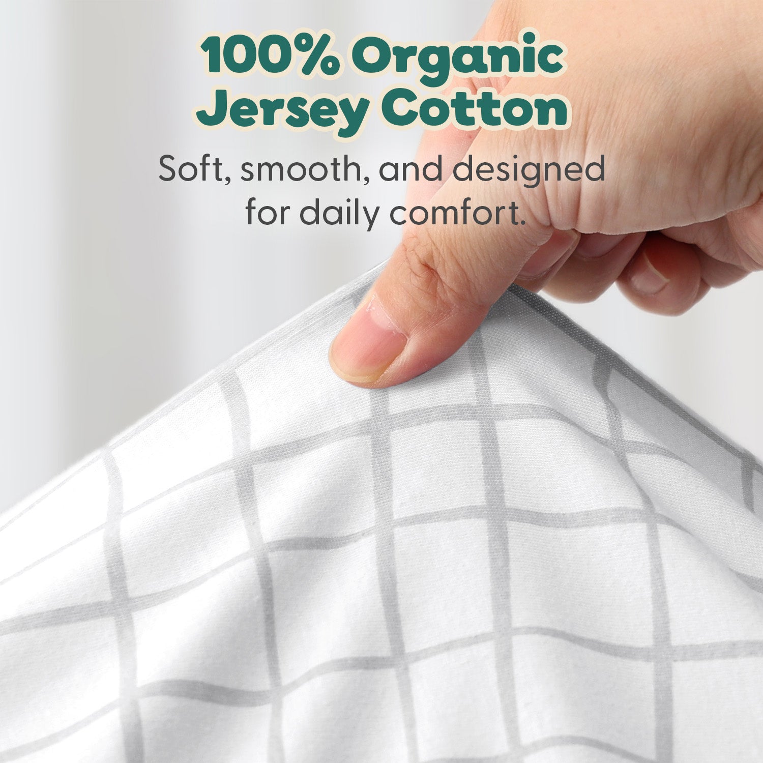 Grey Star, Windowpane Organic Cotton Playard Sheets for Baby Boys and Girls, 2-Pack