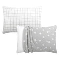 Grey Star, Windowpane Organic Cotton Pillow Cases for Baby Boys and Girls, 2-Pack
