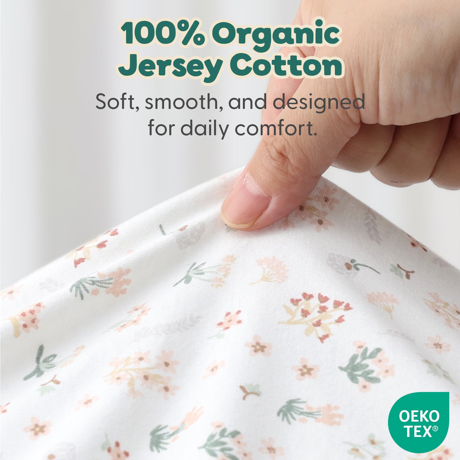 Pink Bouquet, Field Floral Organic Cotton Crib Sheets for Baby Girls, 2-Pack