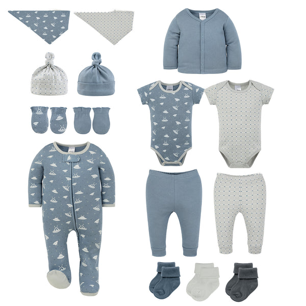 Baby Layette Gift Set for Baby Boys, New Life, 15-Piece
