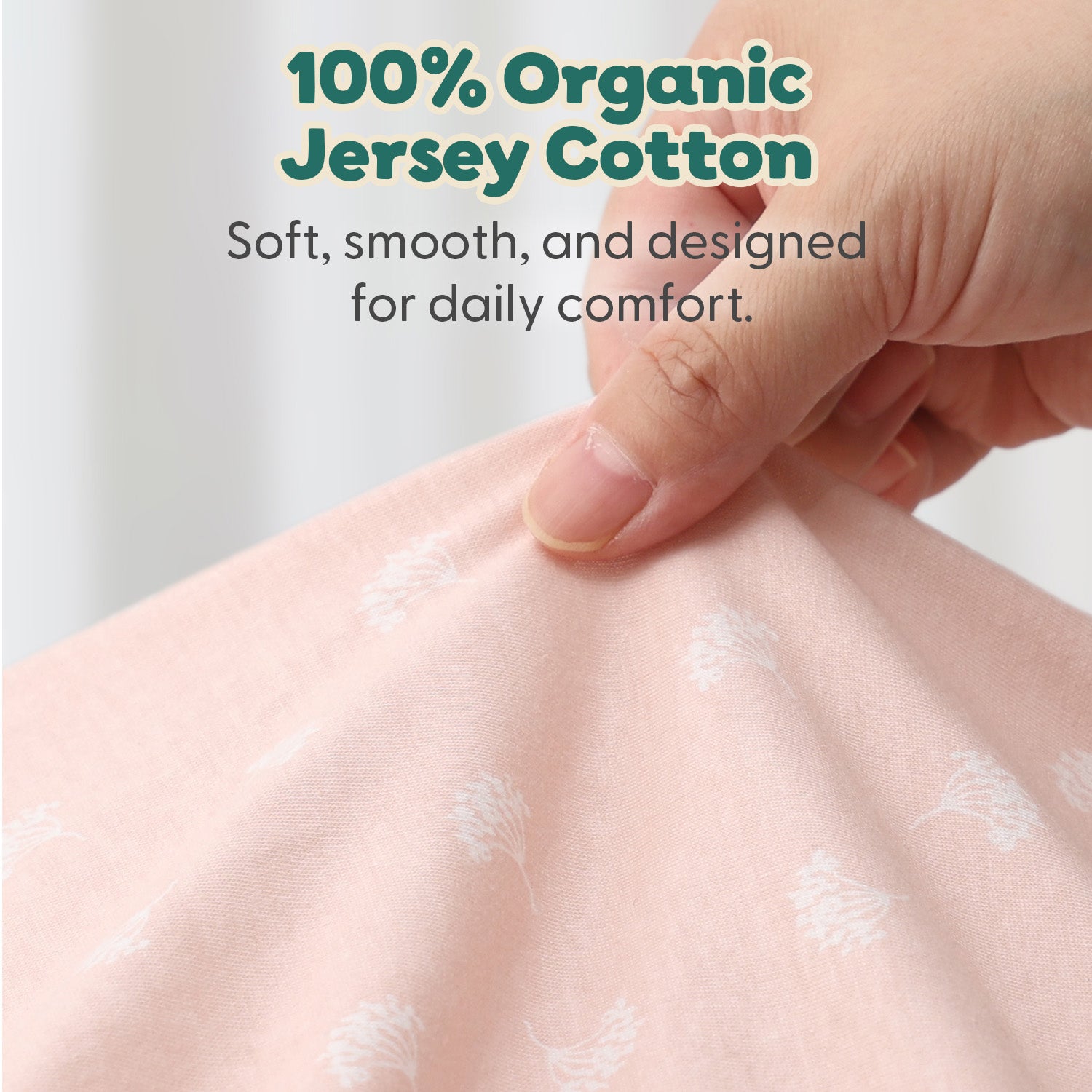 Pink Bouquet, Solid Organic Cotton Crib Sheets for Baby Girls, 2-Pack