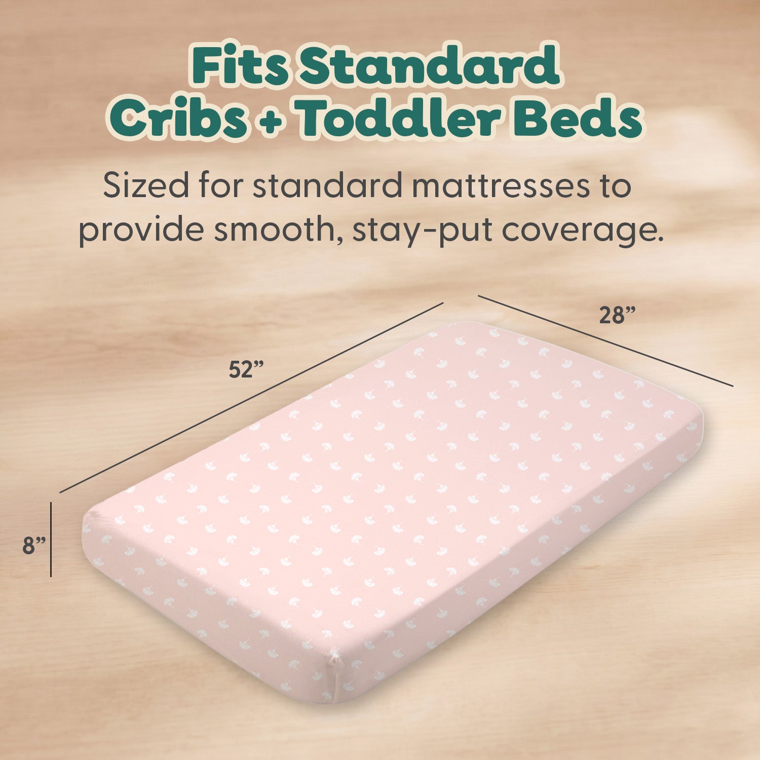 Pink Bouquet, Solid Organic Cotton Crib Sheets for Baby Girls, 2-Pack
