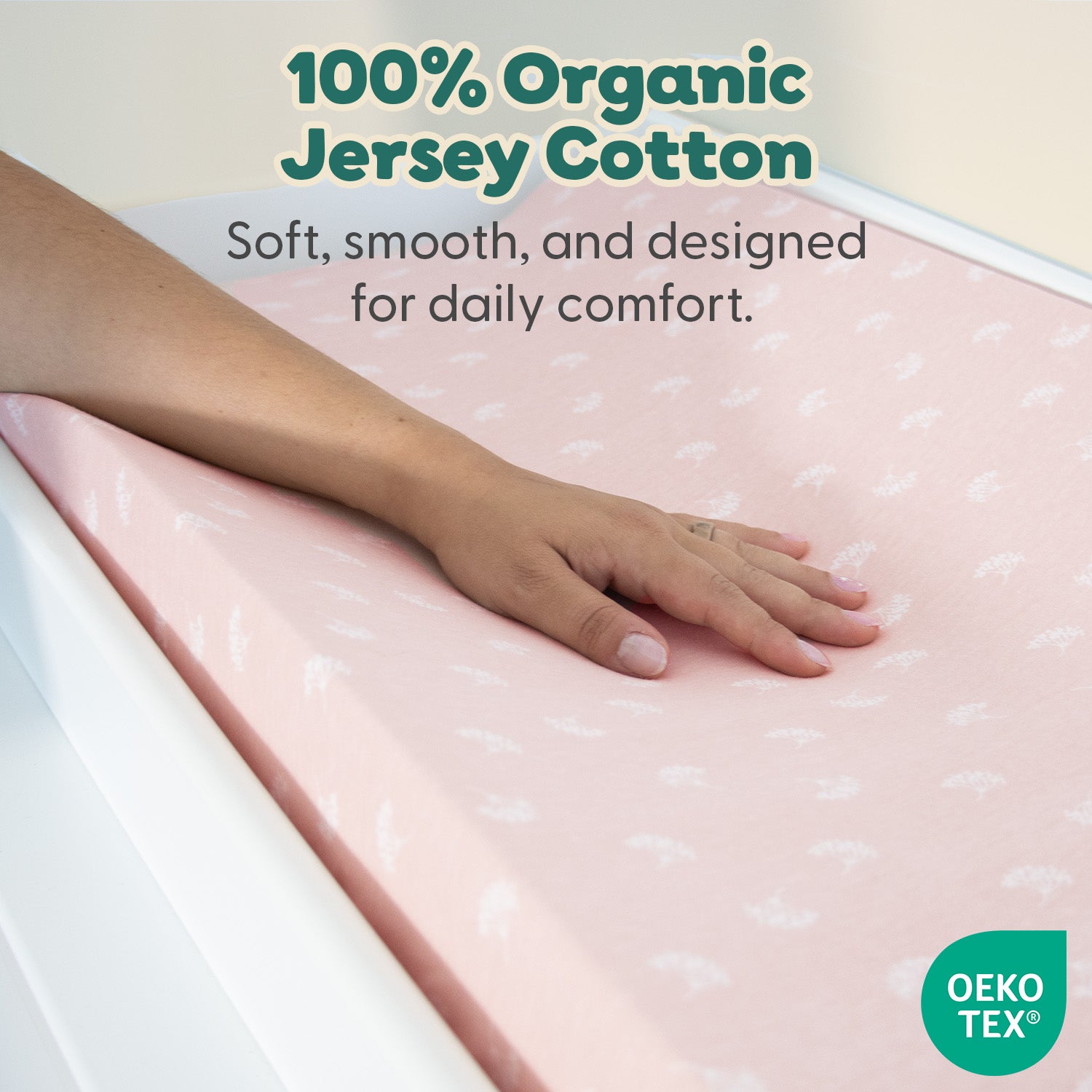 Pink Bouquet, Field Floral Organic Cotton Changing Pad Covers for Baby Girls, 2-Pack