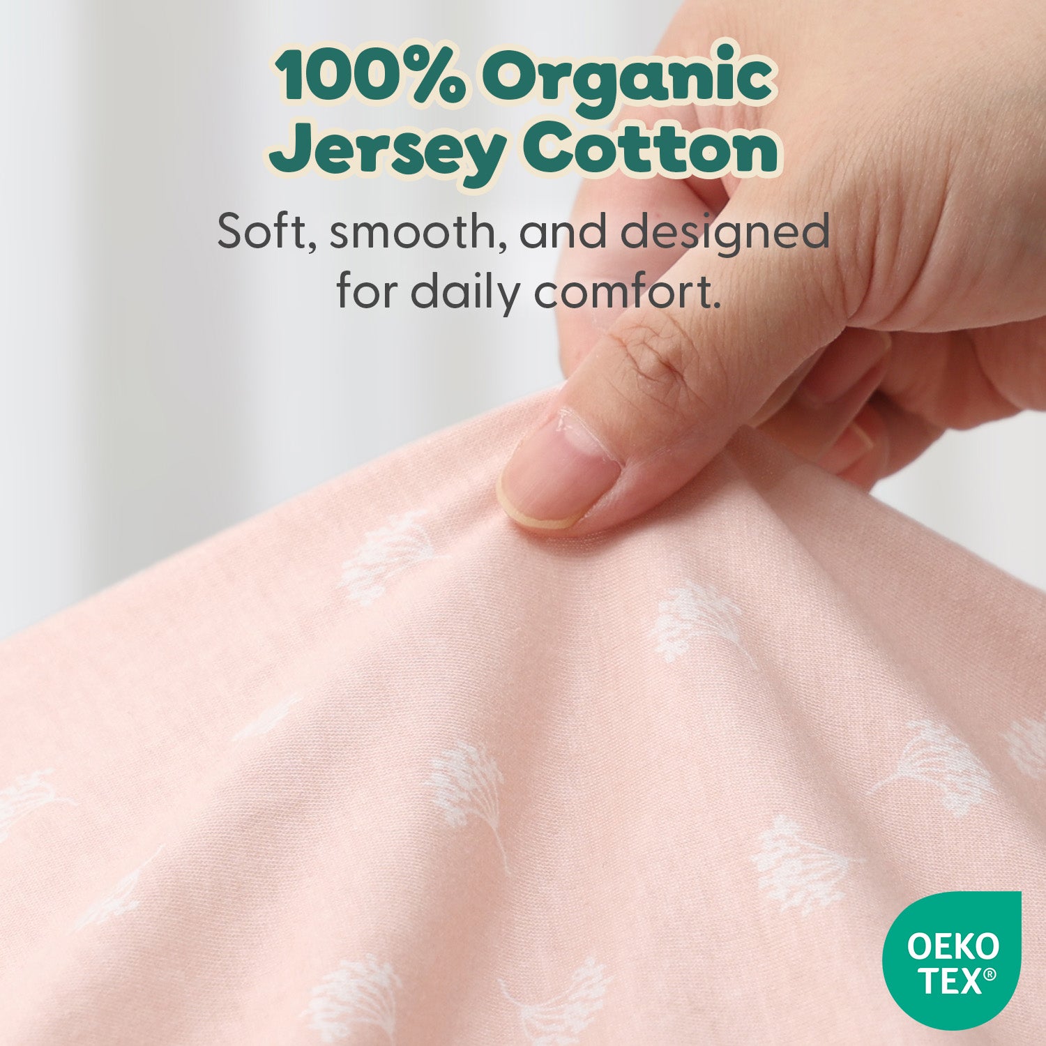 Pink Bouquet, Solid Organic Cotton Bassinet Sheets for Baby Girls, 2-Pack
