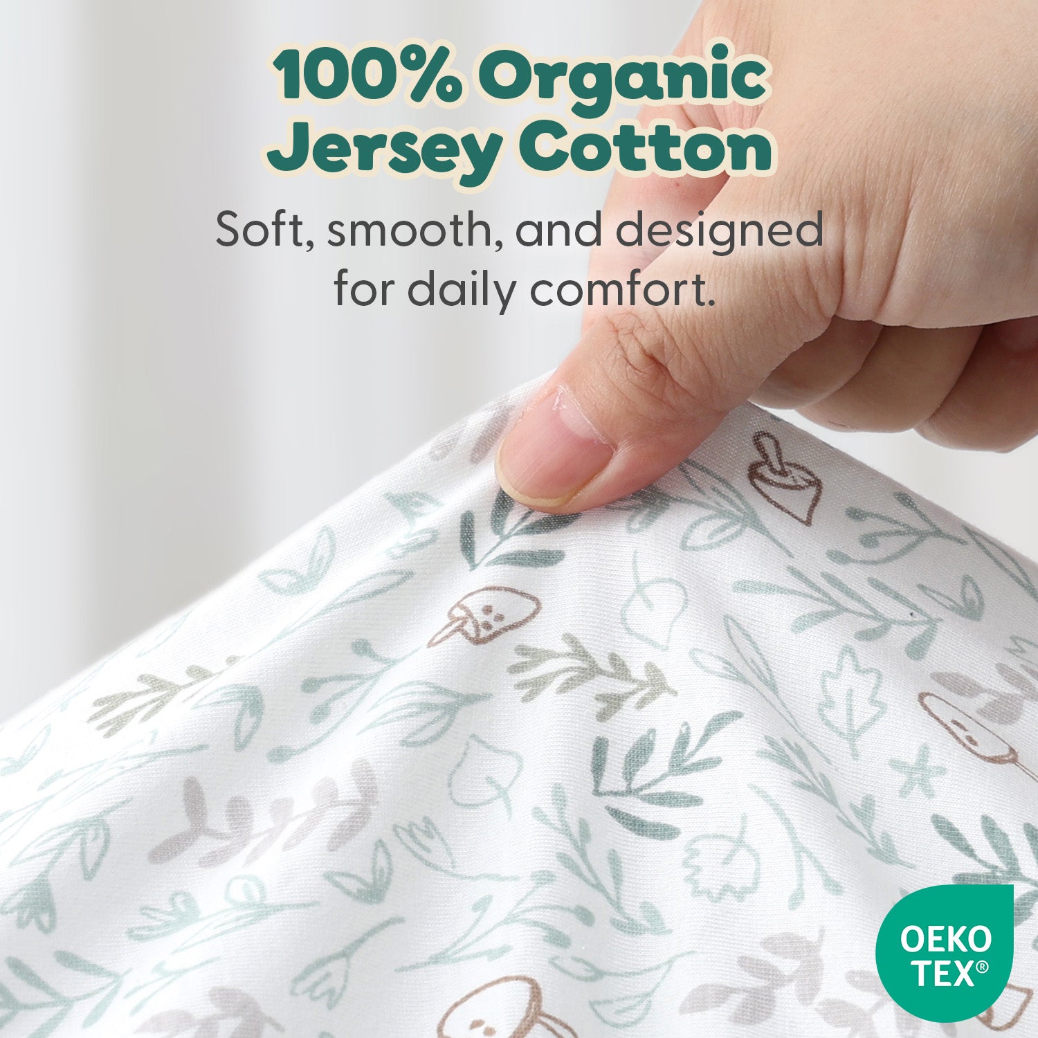 Woodland Botanical, Solid Sage Organic Cotton Bassinet Sheets for Baby Boys and Girls, 2-Pack