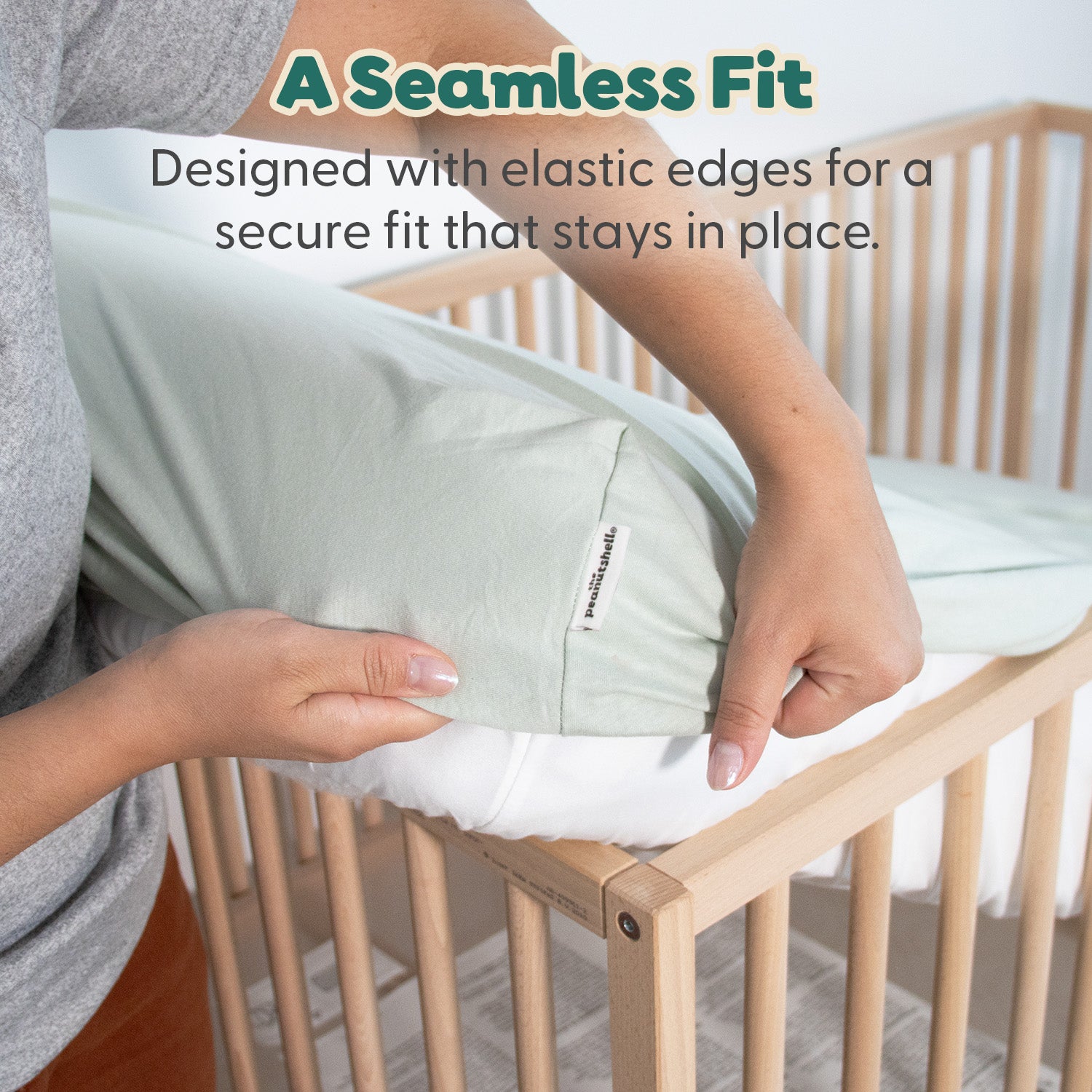 Woodland Botanical, Solid Sage Organic Cotton Crib Sheets for Baby Boys and Girls, 2-Pack
