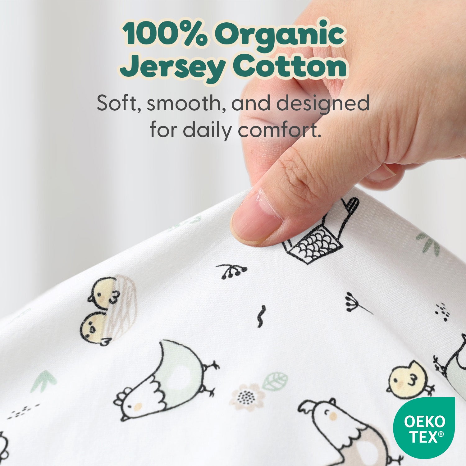 Cottage Pasture, White Organic Cotton Bassinet Sheets for Baby Boys and Girls, 2-Pack