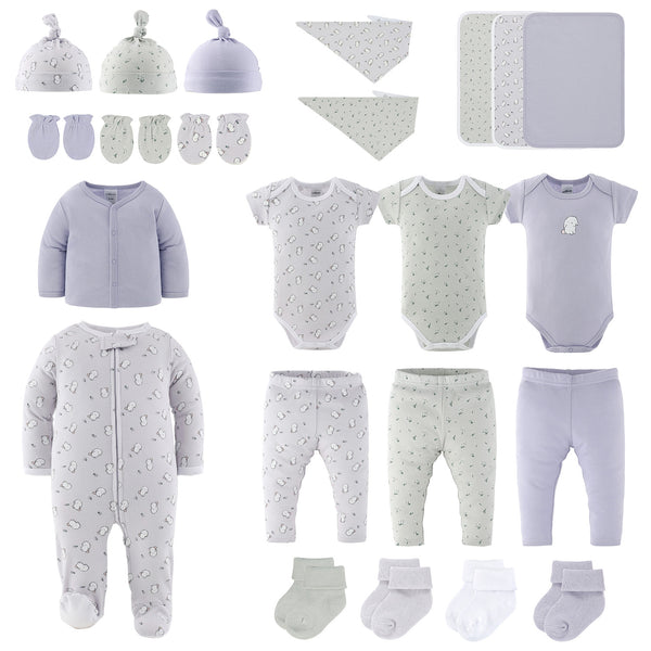 Layette Gift Set for Baby Boys and Girls, Cotton Tail, 23-Piece