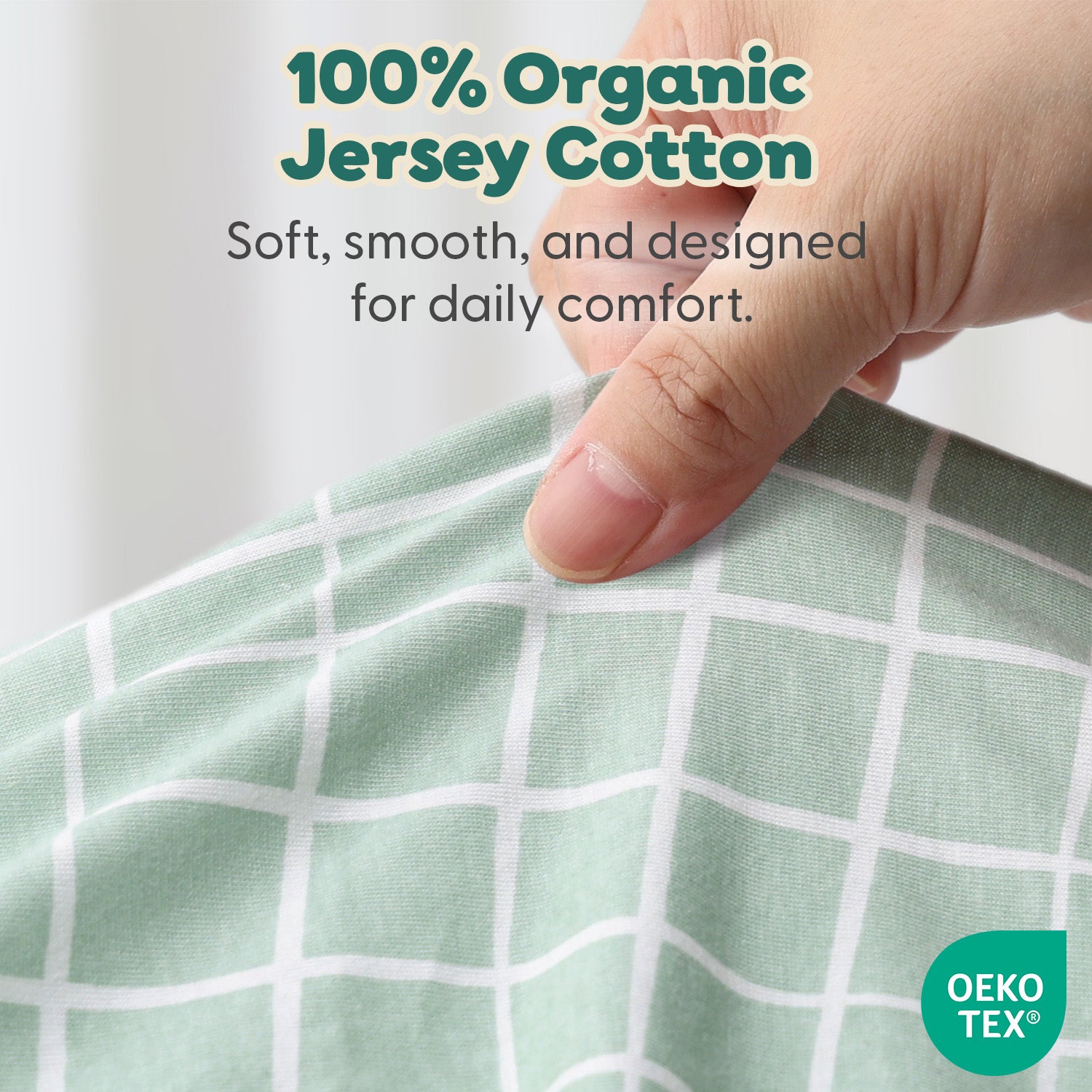 Sage Dino, Windowpane Organic Cotton Bassinet Sheets for Baby Boys, 2-Pack
