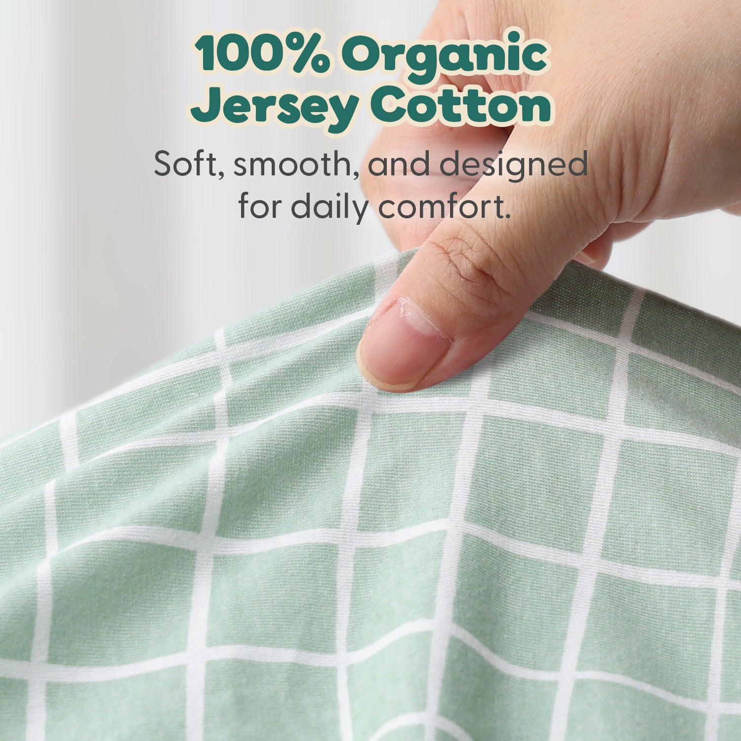 Sage Dino, Windowpane Organic Cotton Crib Sheets for Baby Boys, 2-Pack