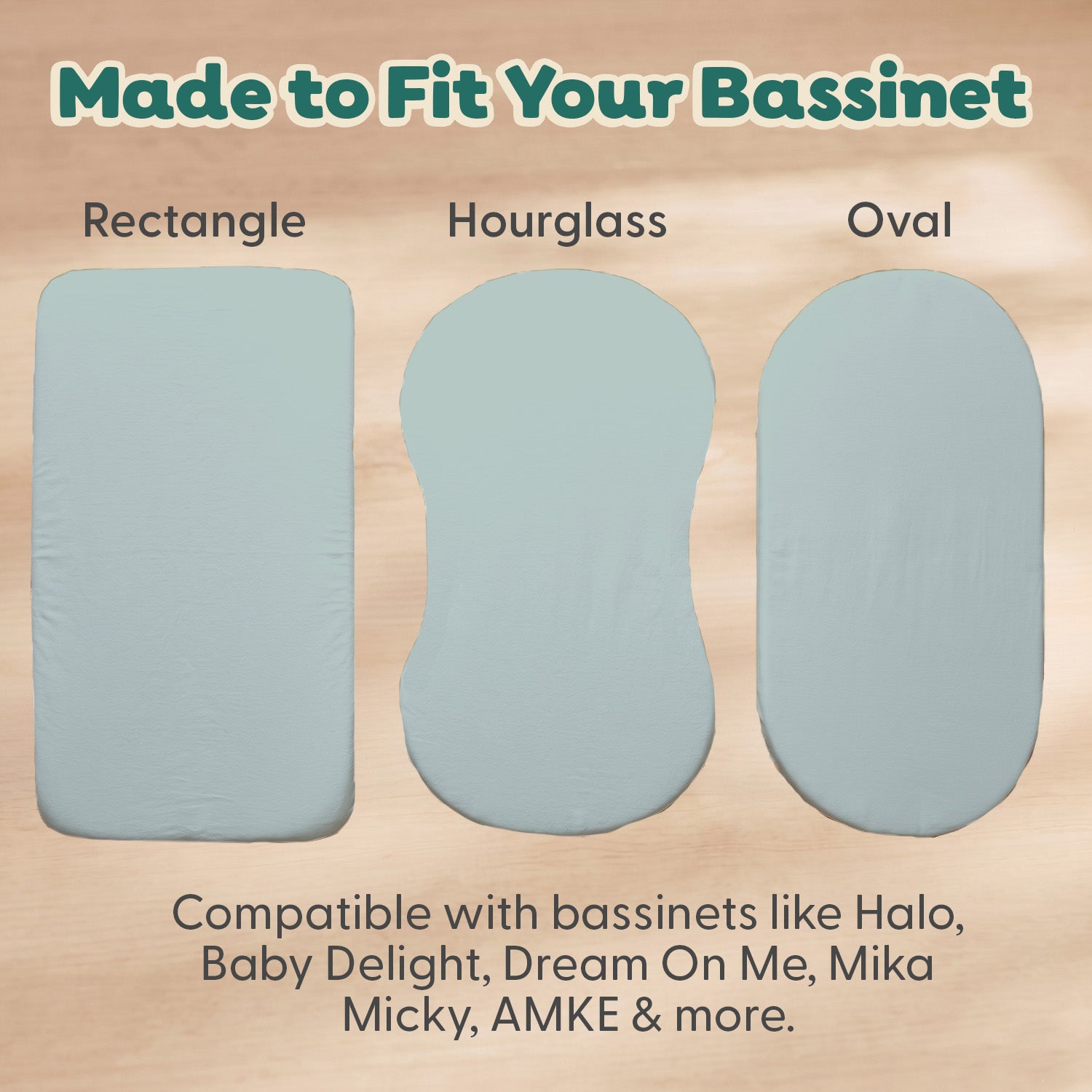 Sage Elephant Organic Cotton Bassinet Sheets for Baby Boys and Girls, 2-Pack