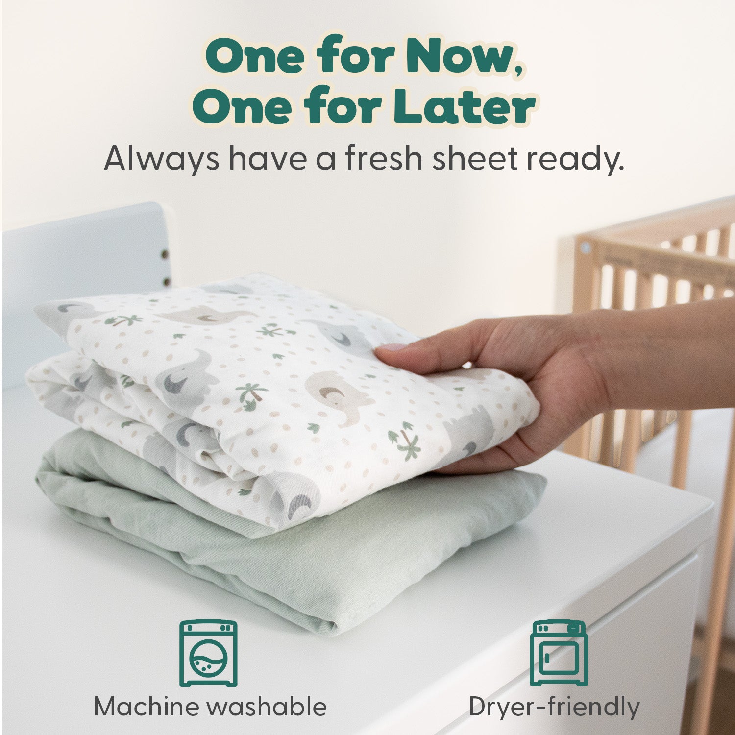 Sage Elephant Organic Cotton Bassinet Sheets for Baby Boys and Girls, 2-Pack