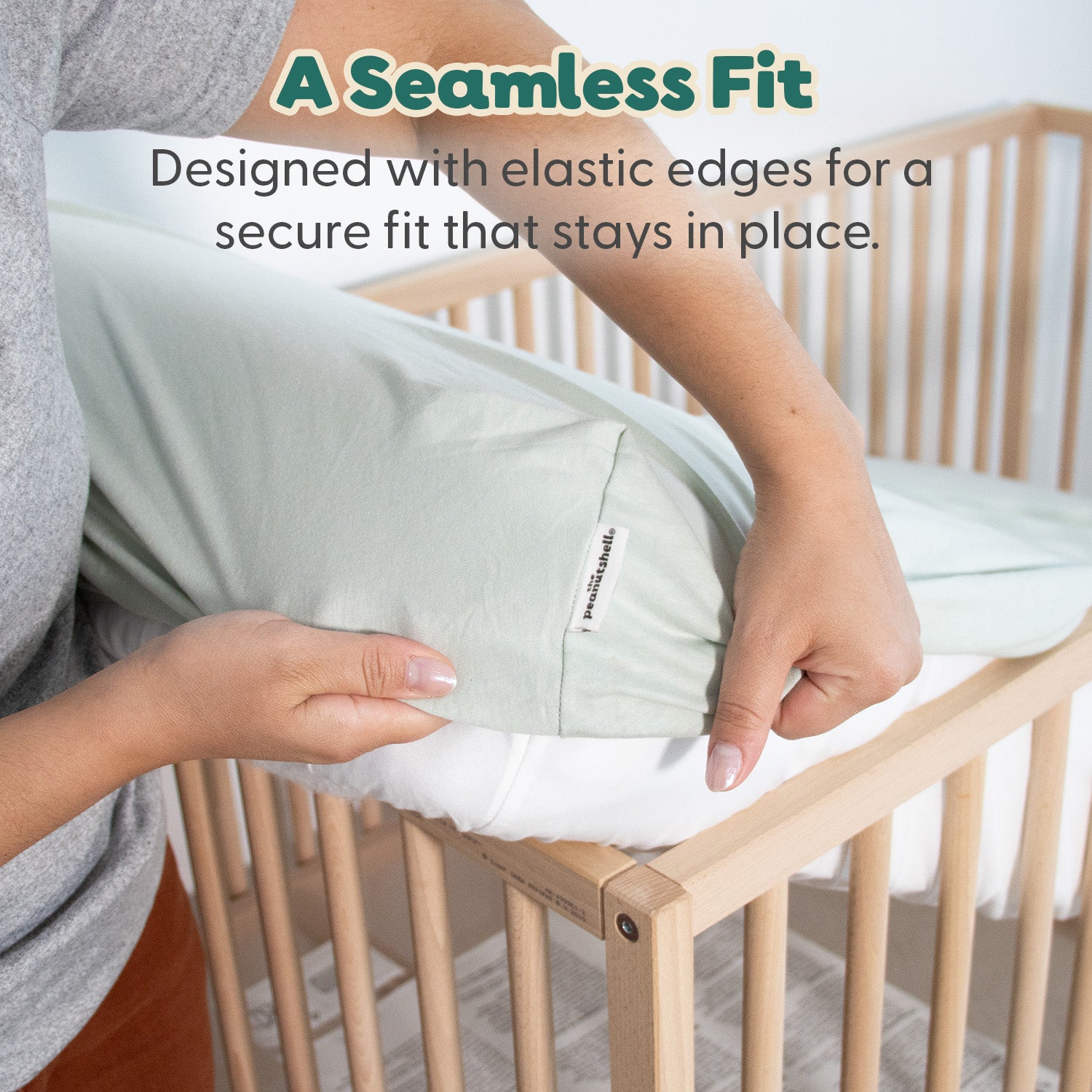 Sage Elephant Organic Cotton Crib Sheets for Baby Boys and Girls, 2-Pack
