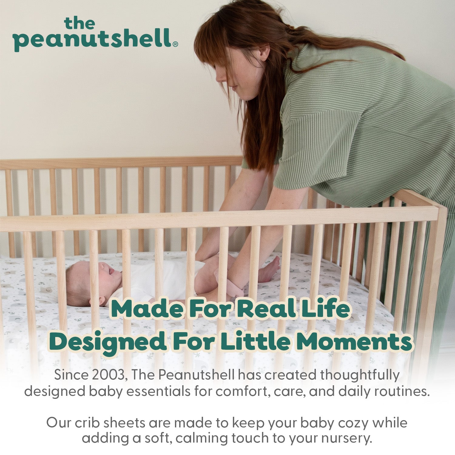 Sage Elephant Organic Cotton Crib Sheets for Baby Boys and Girls, 2-Pack