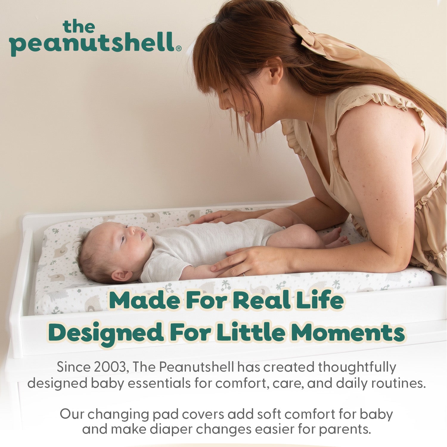 Sage Elephant Organic Cotton Changing Pad Covers for Baby Boys and Girls, 2-Pack