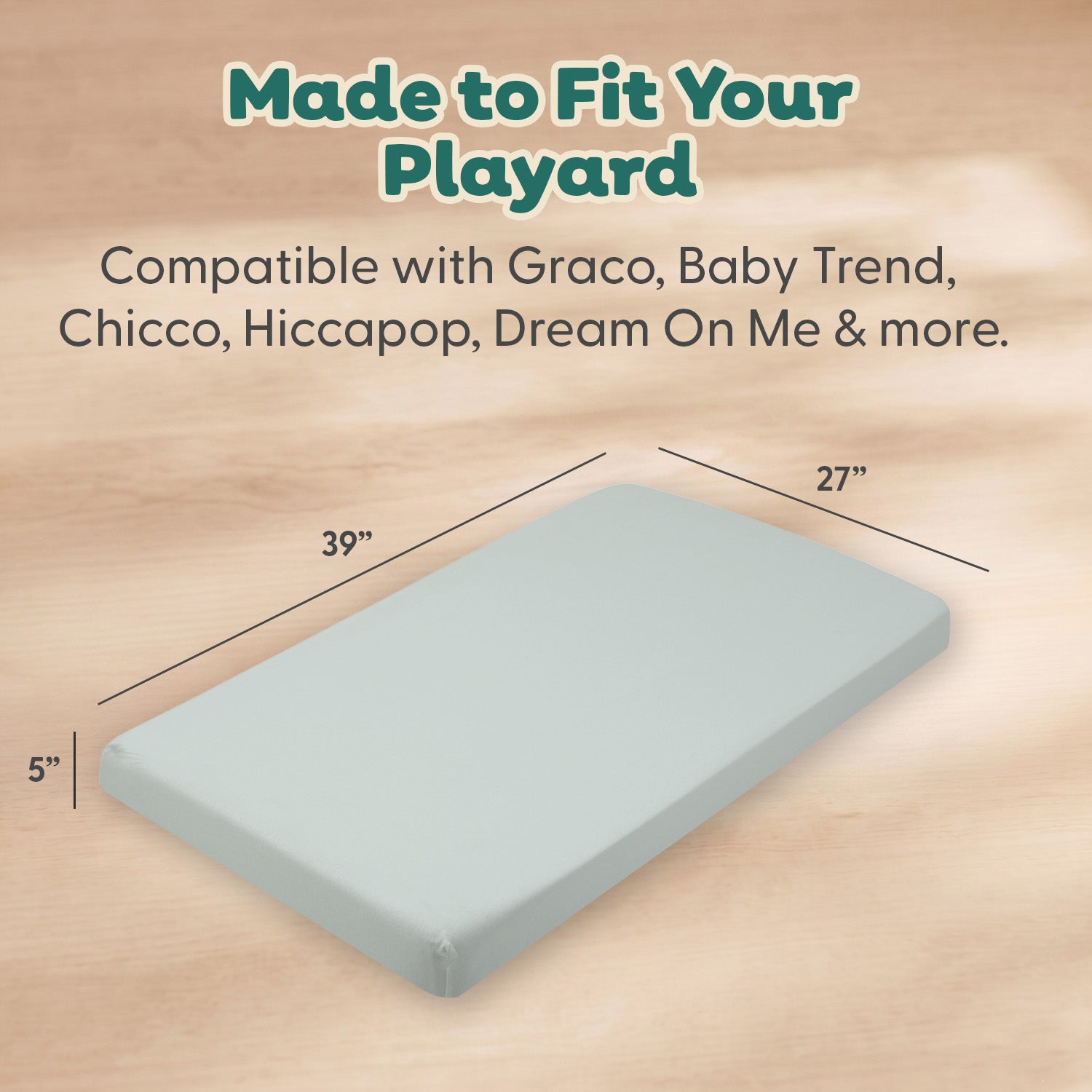 Sage Elephant Organic Cotton Playard Sheets for Baby Boys and Girls, 2-Pack