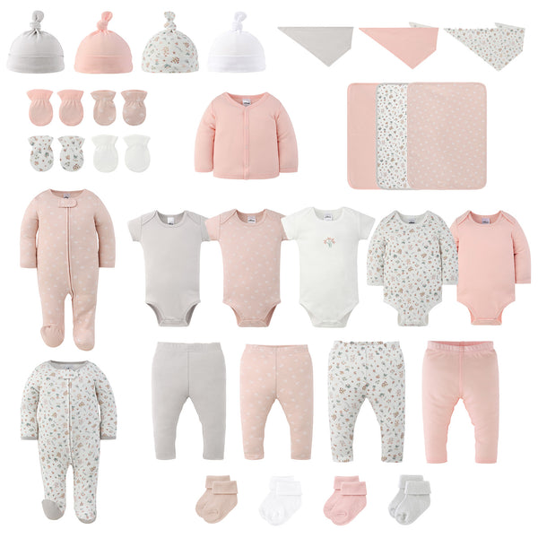 Layette Gift Set for Baby Girls, Field Floral, 30-Piece