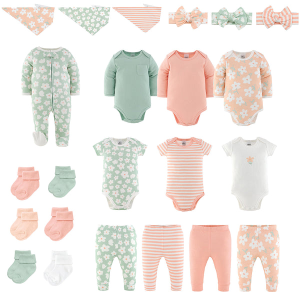 Clothing Gift Set for Baby Girls, Peach Perfect, 23-Piece