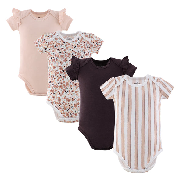 Cottage Girl Bodysuits for Baby Girls, 4-Pack