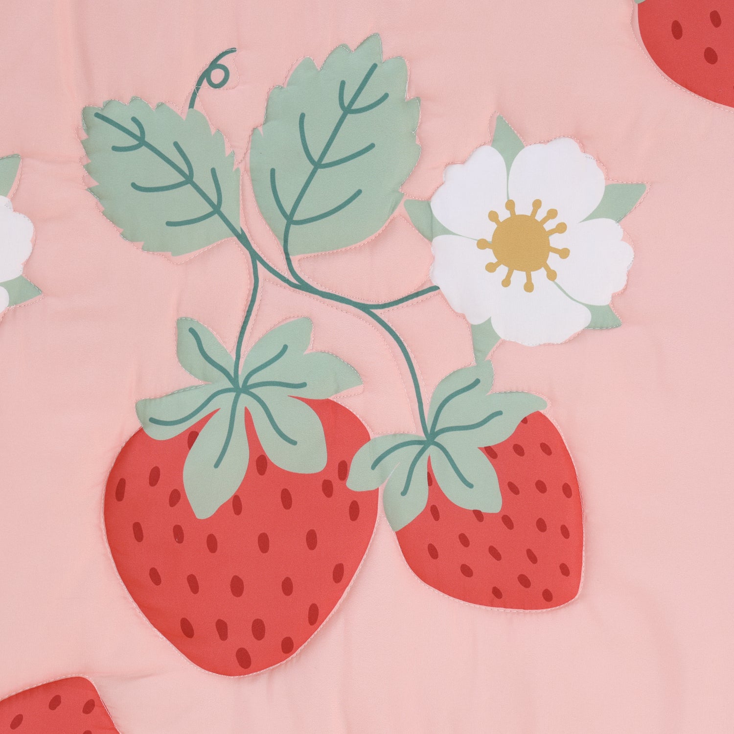 Crib Bedding Set for Baby Girls, Strawberry Sweet, 3 Pieces
