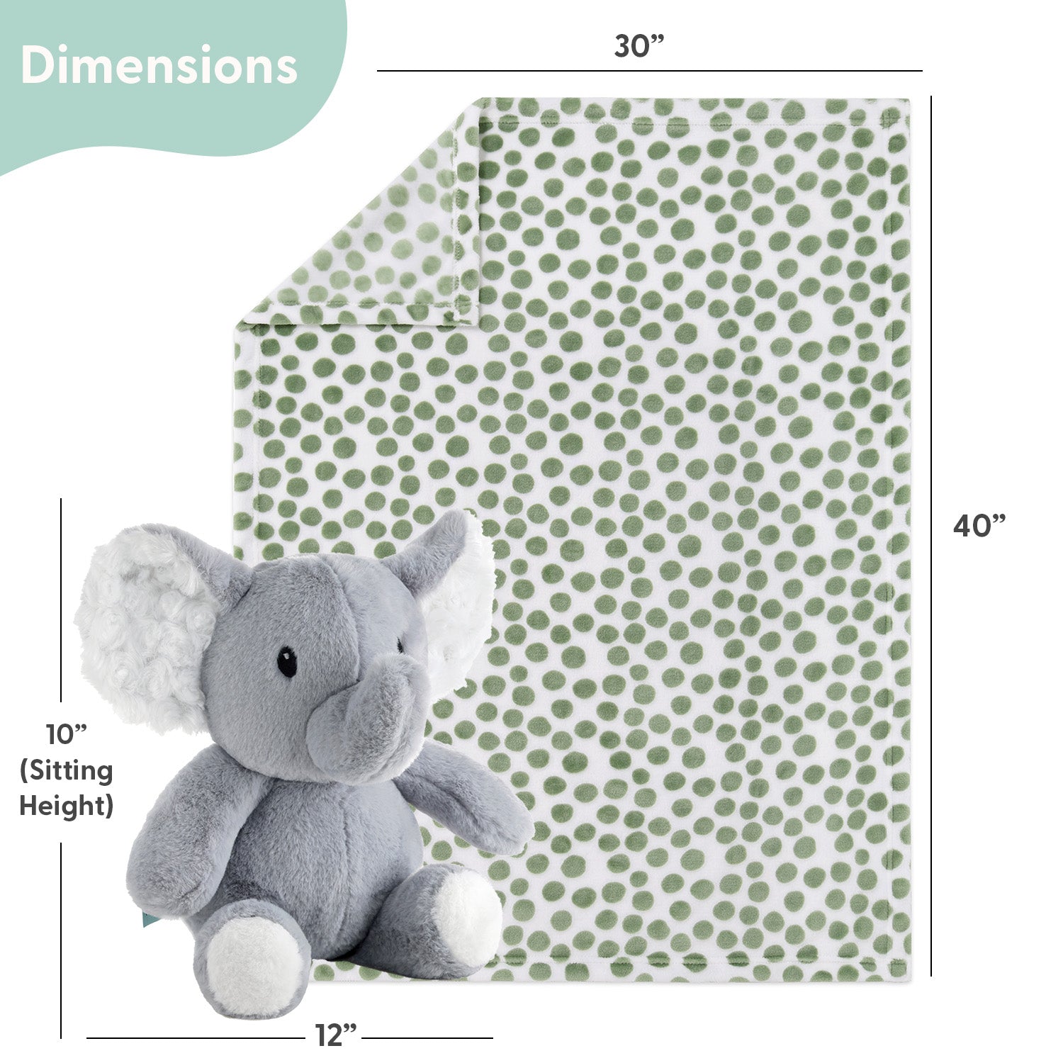 Ellie Elephant Plush Stuffed Animal and Blanket Gift Set