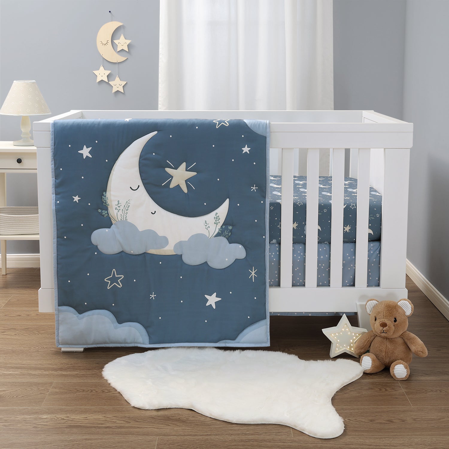 Crib Bedding Set for Baby Boys and Girls, Celestial Serenity, 3 Pieces