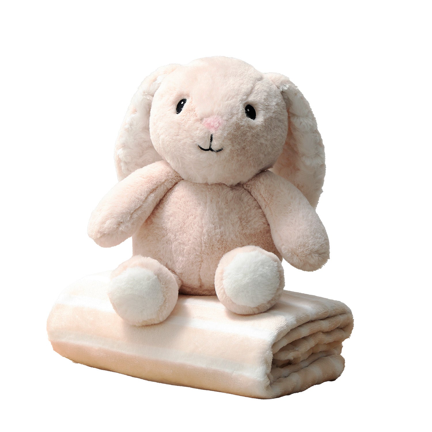 Fluffy Bunny Plush Stuffed Animal and Blanket Gift Set