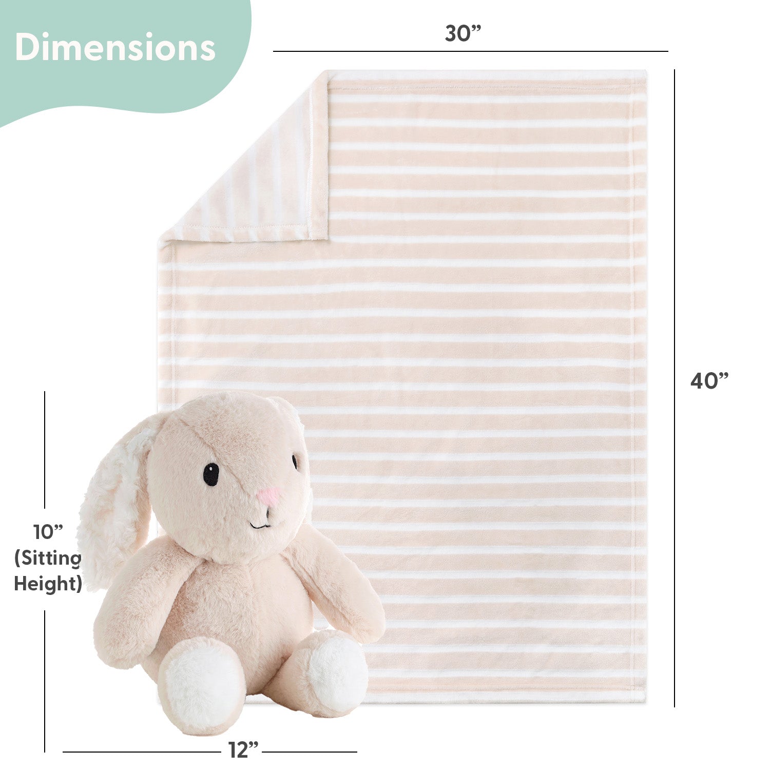 Fluffy Bunny Plush Stuffed Animal and Blanket Gift Set