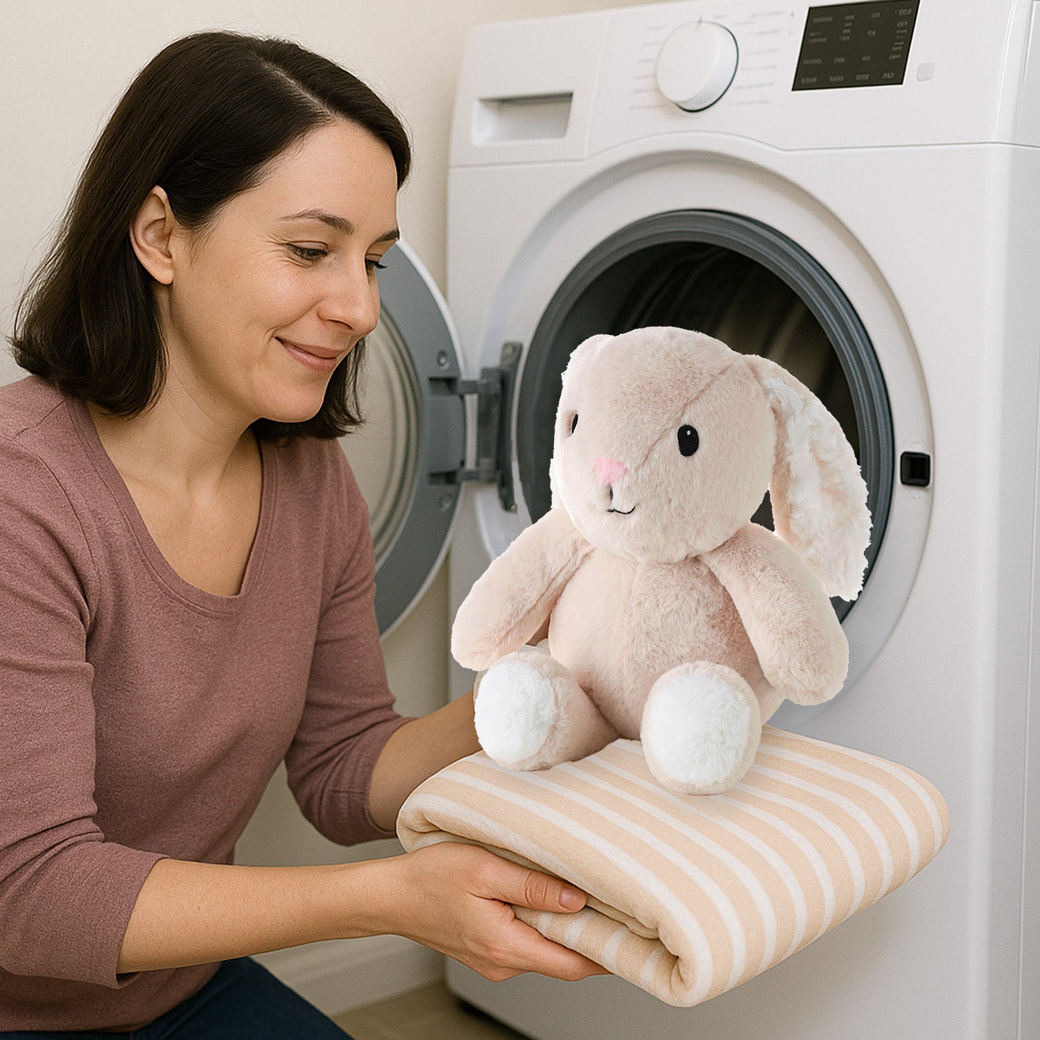 Fluffy Bunny Plush Stuffed Animal and Blanket Gift Set