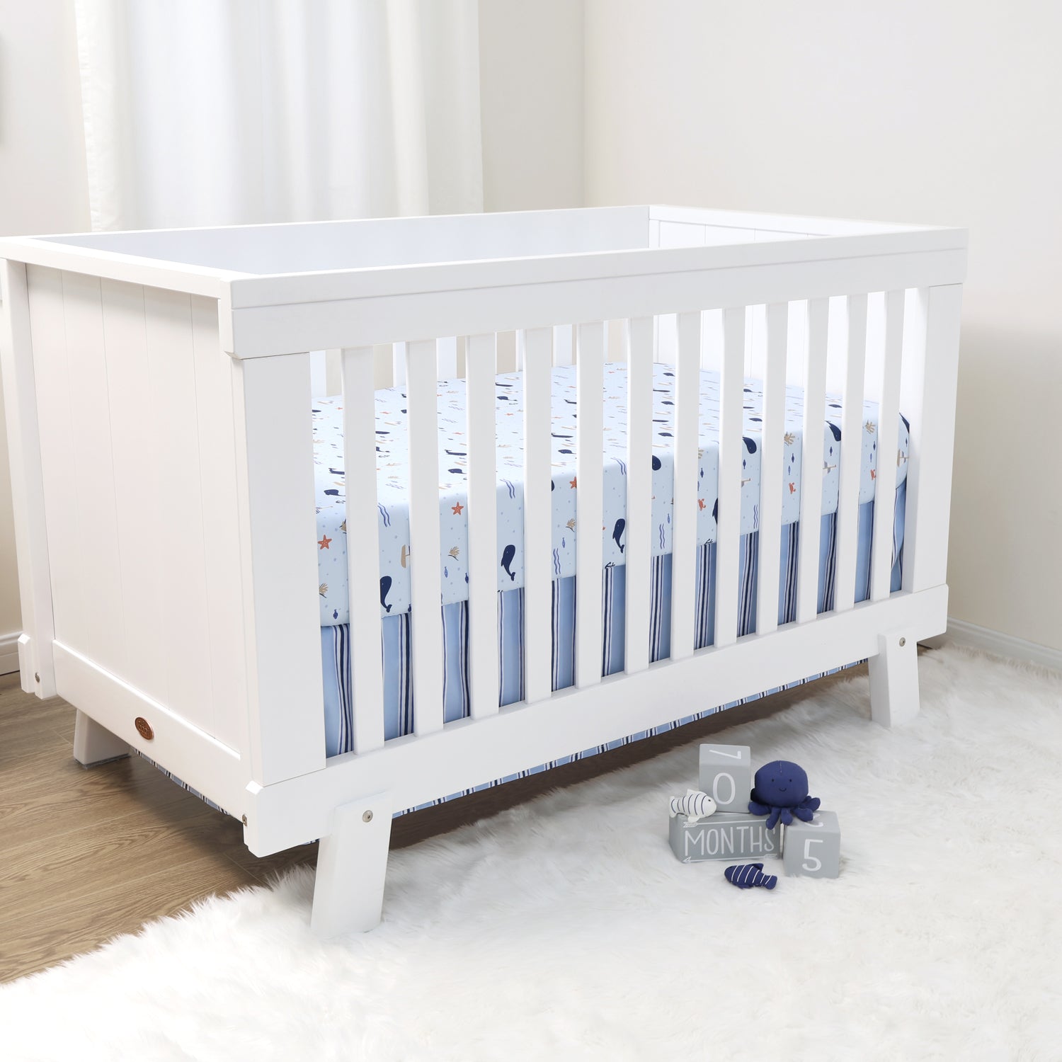 Crib Bedding Set for Baby Boys, Nautical Patch, 3 Pieces