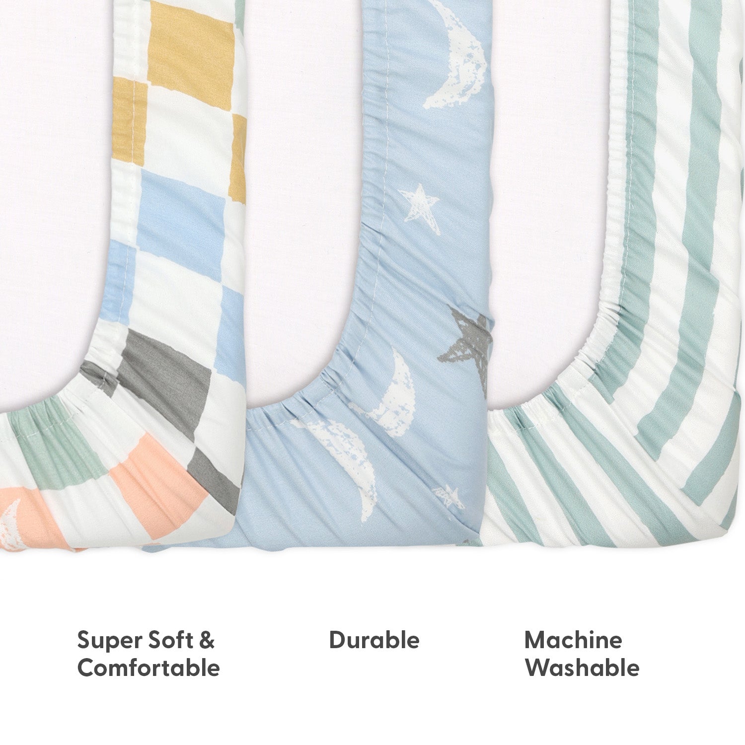 Celestial Multi Playard Mini Crib Sheets, 3-Pack