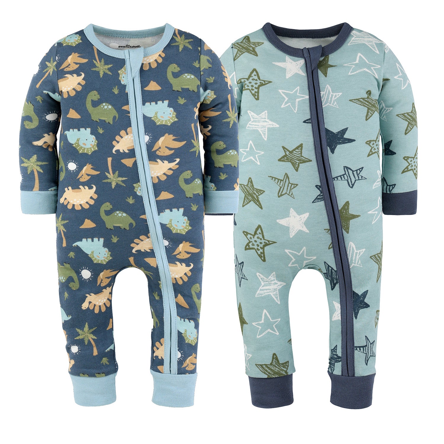 Dino Star Cotton Footless Sleepers for Boys, 2 Pack