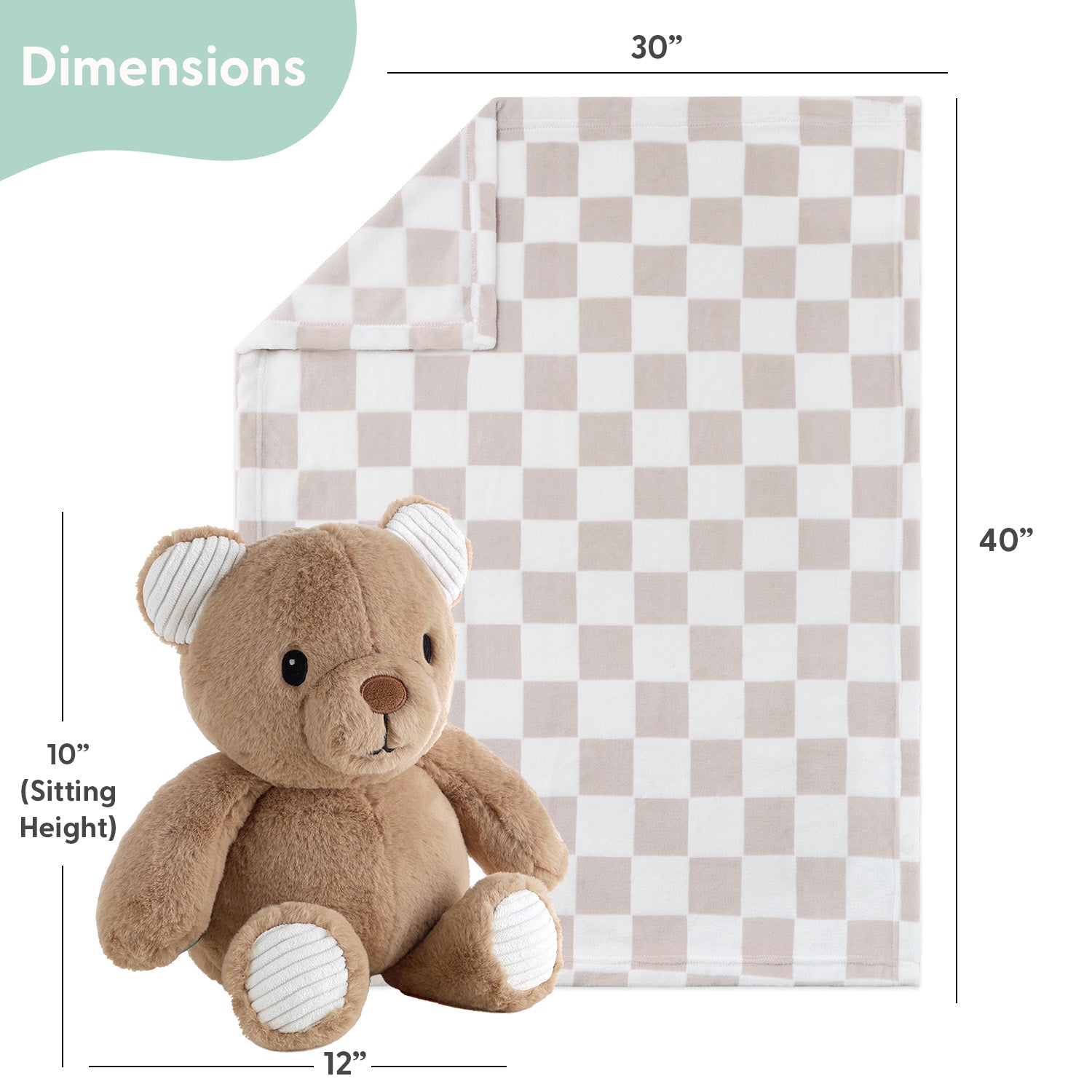 Teddy Bear Plush Stuffed Animal and Blanket Gift Set