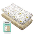 Earth Safari Changing Pad Covers for Baby Boys and Girls, 2-Pack