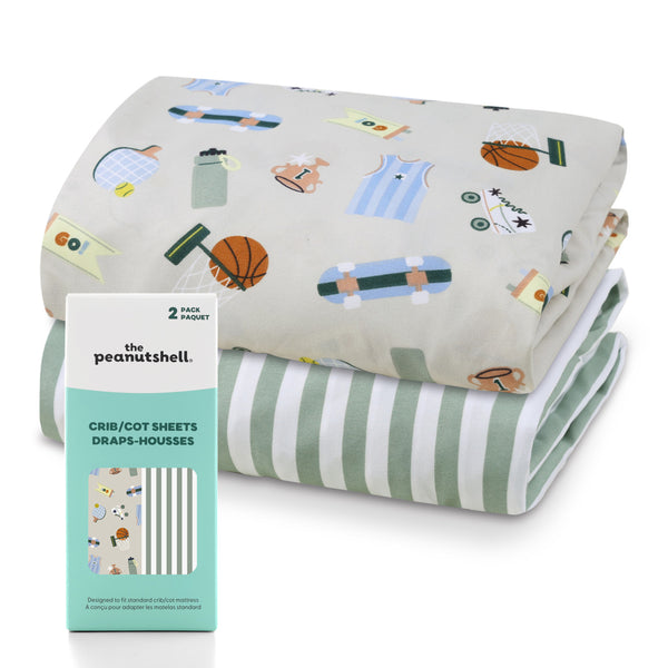 Good Sport Crib Sheet for Baby Boys, 2-Pack