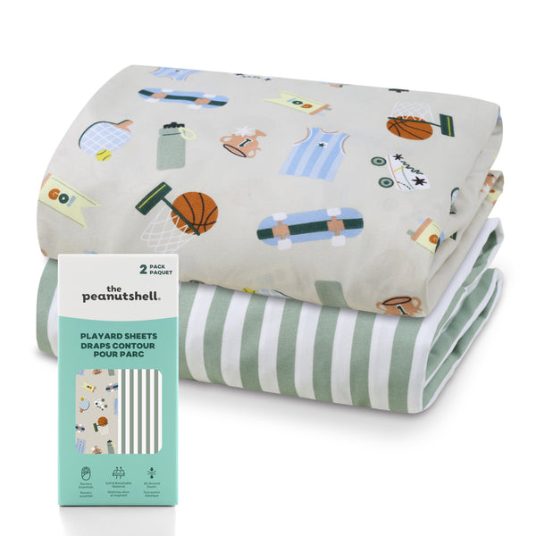Good Sport Playard Sheets for Baby Boys, 2-Pack