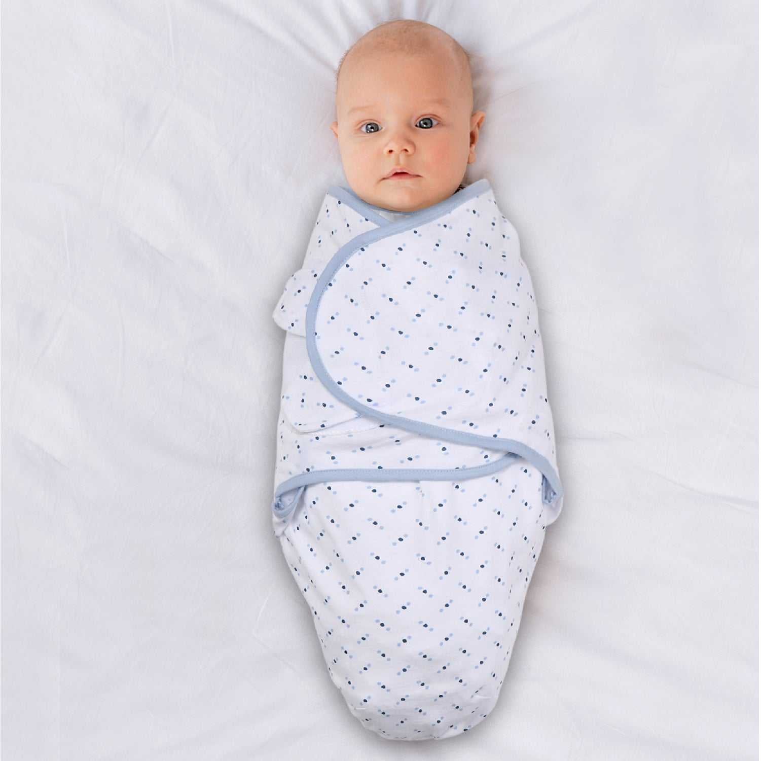 Swaddle Designs Set Di 2 Coperte Neonato SwaddleDuo – Flanella E Mussola, Blu Pastello, 106x106 E 116x116 Cm, Morbide E Traspiranti