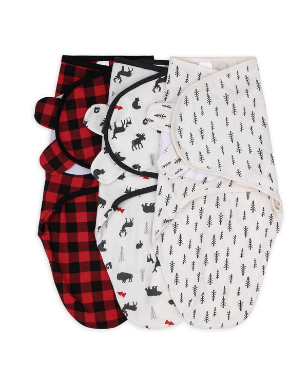 Red Woodland Baby Boy Swaddle Blankets Set of 3