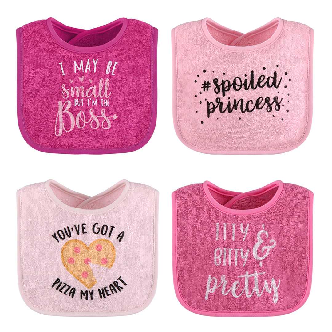 Pink Baby Girl Terry Bib Set of 8