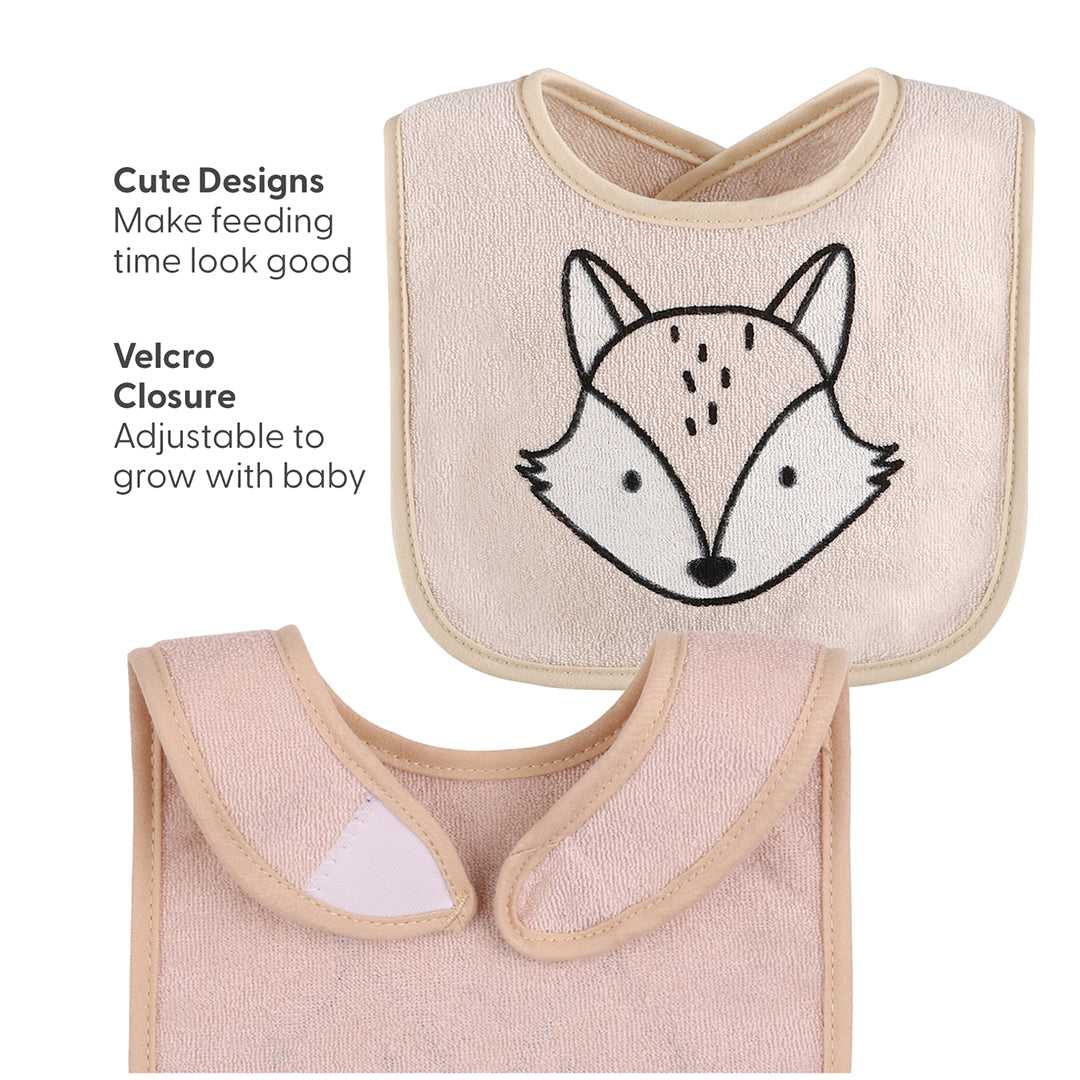 Cotton Baby Bibs, 8 Pack, Grey, Black, White