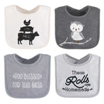 Cotton Baby Bibs, 8 Pack, Grey, Black, White