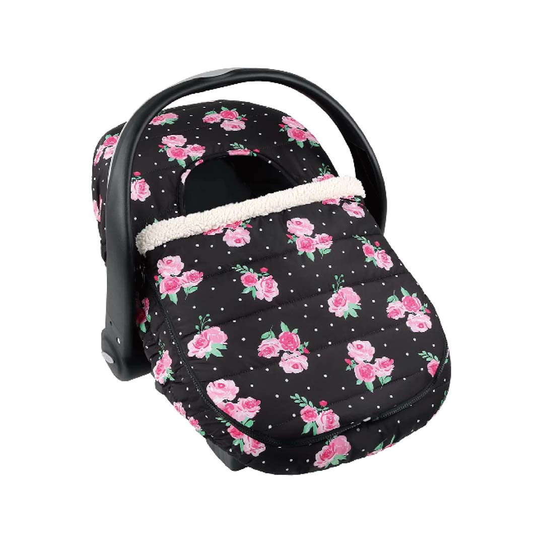 The Peanutshell Car Seat Cover, Winter Carseat, Canopy Car Seat Cover Baby Girls, Floral Rose