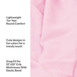 Pink Roses and Ditsy Floral 4-Pack Fitted Crib Sheet Set