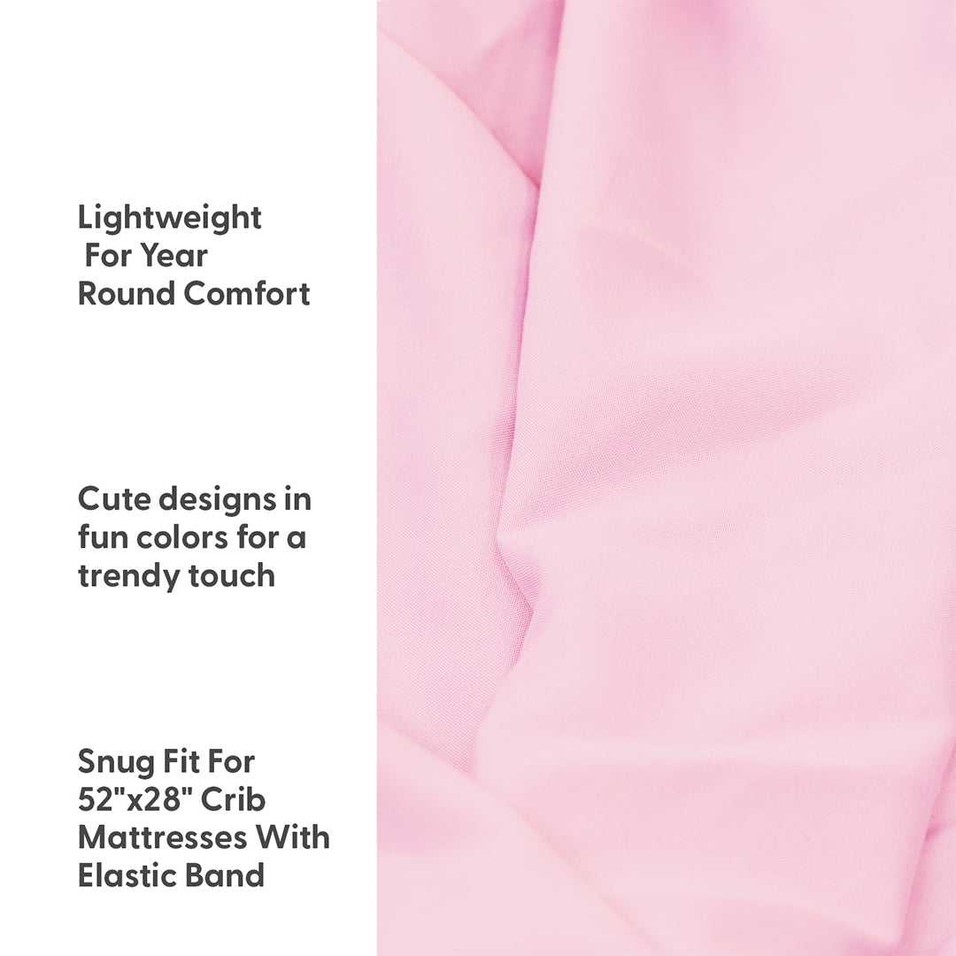 Pink Roses and Ditsy Floral 4-Pack Fitted Crib Sheet Set