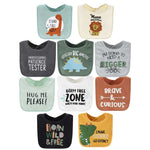 Dinosaur Baby Boy Terry Bibs 10-Pack